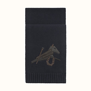 Puzzle Equestre leather patch muffler | Hermès China